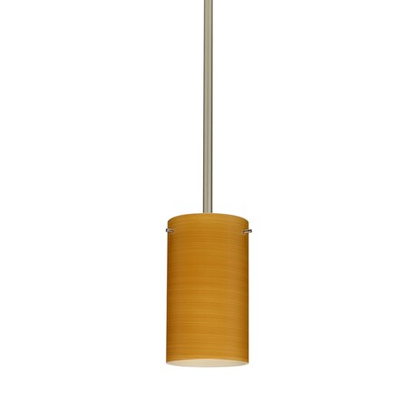 Besa Lighting Stilo 7 Stem Pendant, Oak, Satin Nickel Finish, 1x40W Candelabra 1TT-4404OK-SN